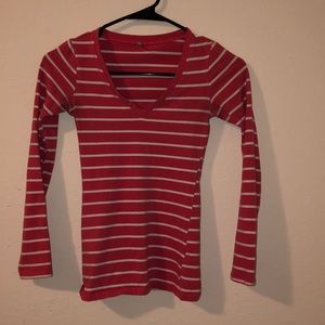 Pink and White Small Heart Hips Long Sleeve Shirt